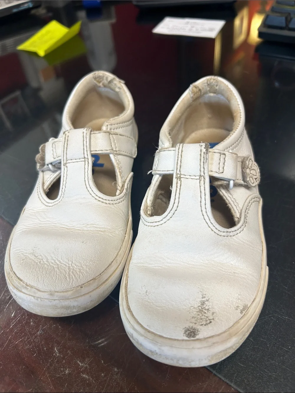 Keds White Kids Leather Sandals and Closed-Toe Shoes size 10 & 10.5 girls